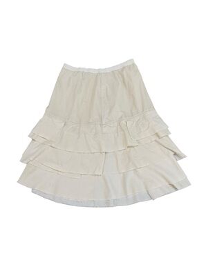 Neesh by Dar Cream Tiered A-Line Skirt Ruffle Layers cotton corduroy small